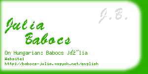 julia babocs business card